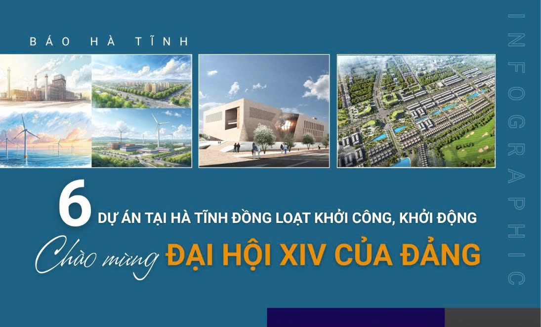  6 dự án tại Hà Tĩnh khởi công, khởi động chào mừng Đại hội XIV của Đảng