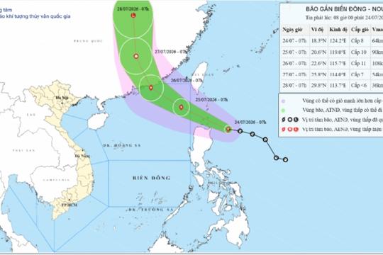 Áp thấp nhiệt đới mạnh lên thành bão Noul, cách Luzon (Philippines) 210 km 