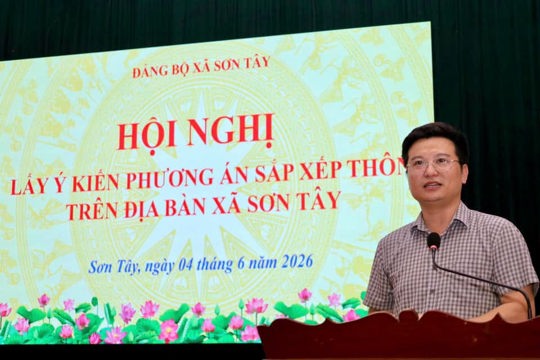 Xã Sơn Tây lấy ý kiến hoàn thiện phương án sắp xếp, sáp nhập thôn trên địa bàn