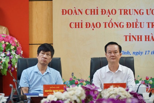 Đoàn chỉ đạo Tổng điều tra kinh tế năm 2026 Trung ương làm việc với tỉnh Hà Tĩnh