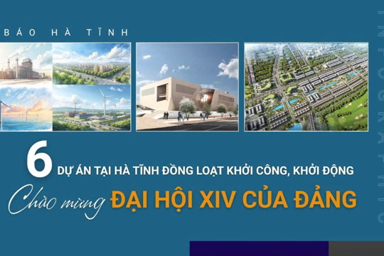  6 dự án tại Hà Tĩnh khởi công, khởi động chào mừng Đại hội XIV của Đảng