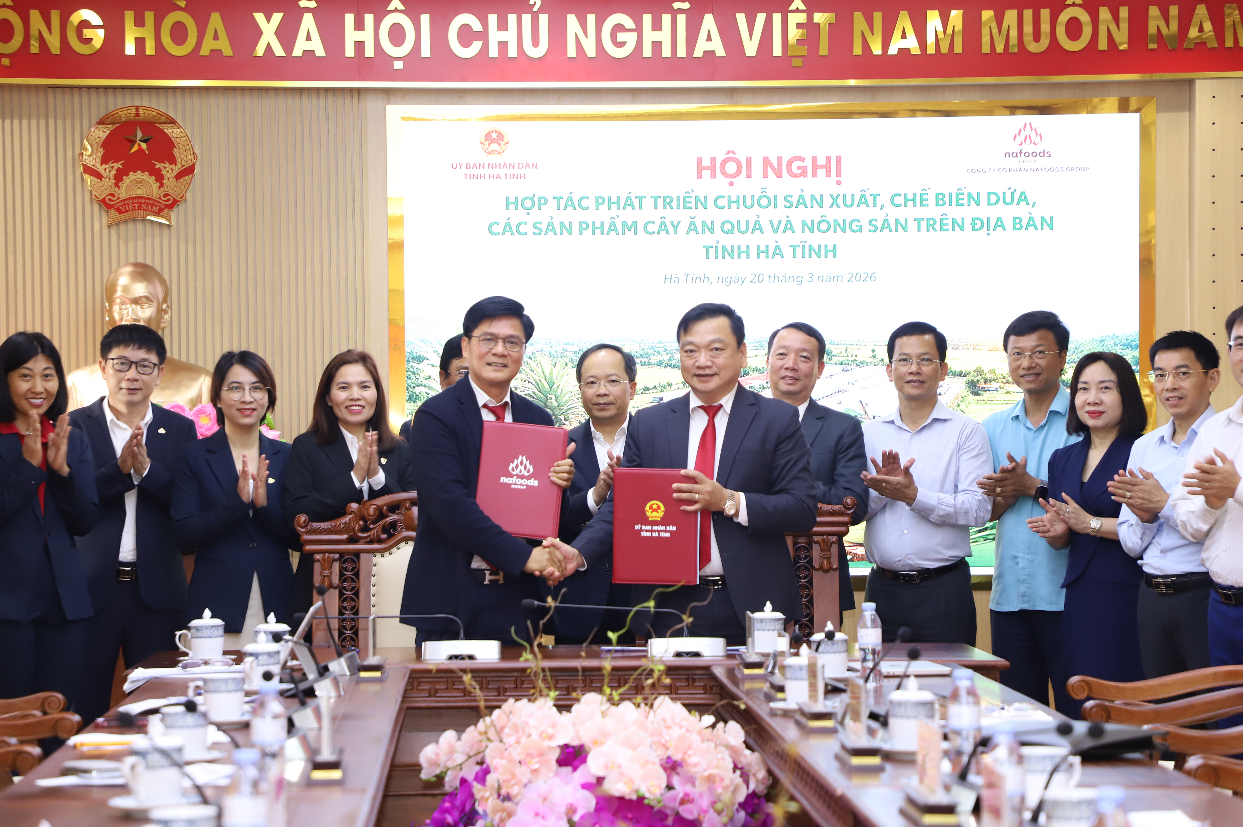 Nafoods Group hợp tác cùng Hà Tĩnh phát triển chuỗi giá trị dứa và nông sản chủ lực