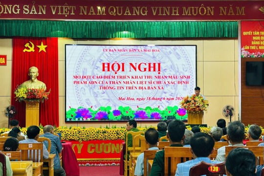 Xã Mai Hoa triển khai đợt cao điểm thu nhận mẫu ADN thân nhân liệt sĩ chưa xác định thông tin