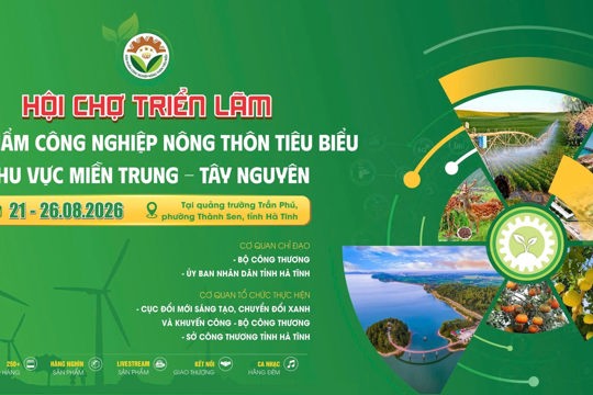 Gần 300 gian hàng hội tụ tại Hội chợ sản phẩm Công nghiệp nông thôn miền Trung - Tây Nguyên ở Hà Tĩnh