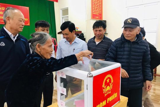 Cử tri xã Đan Hải nô nức tham gia ngày bầu cử tại 31 khu vực bỏ phiếu 