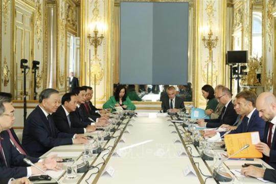 Tổng Bí thư, Chủ tịch nước Tô Lâm hội đàm với Tổng thống Pháp Emmanuel Macron