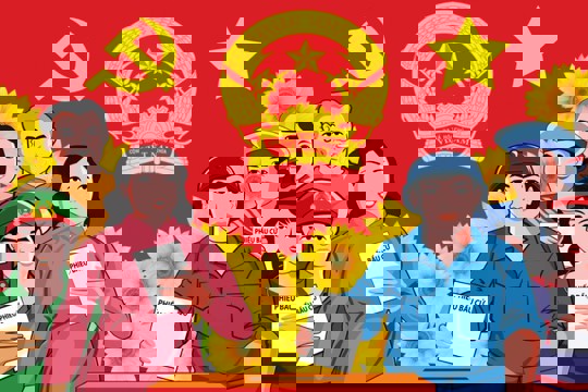 Tuyên truyền bầu cử đại biểu Quốc hội khóa XVI và đại biểu HĐND các cấp nhiệm kỳ 2026-2031. 