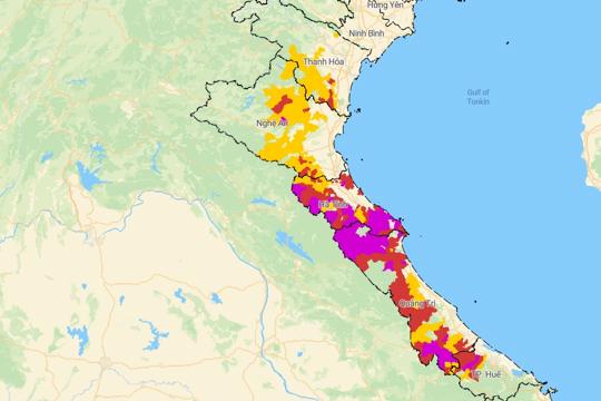 Mưa lớn dịch chuyển ra Bắc Bộ, Bắc Trung Bộ