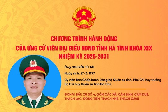 Chương trình hành động của ứng cử viên đại biểu HĐND tỉnh khóa XIX Nguyễn Tú Tài 