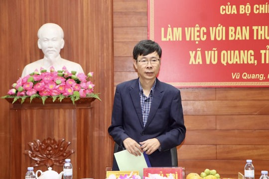 Đoàn công tác Trung ương kiểm tra việc thực hiện Nghị quyết Đại hội XIV và công tác chuẩn bị bầu cử tại xã Vũ Quang