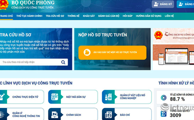 Bộ Quốc phòng công bố 55 thủ tục hành chính thực hiện trên môi trường điện tử