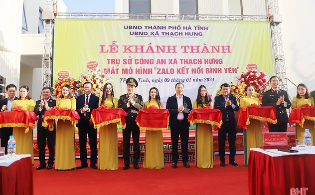 Lãnh đạo Bộ Công an, tỉnh Hà Tĩnh dự lễ khánh thành trụ sở công an xã