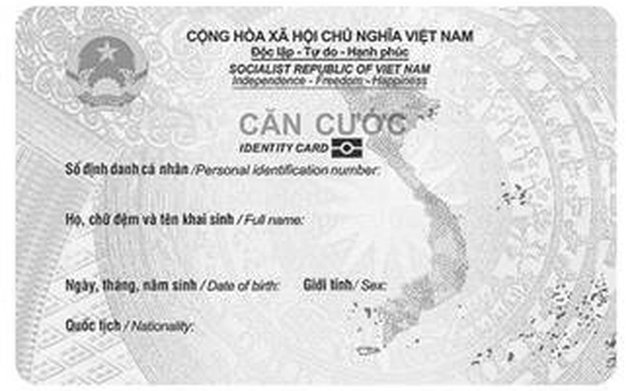Thẻ căn cước mới sẽ có 2 ngôn ngữ tiếng Việt và tiếng Anh