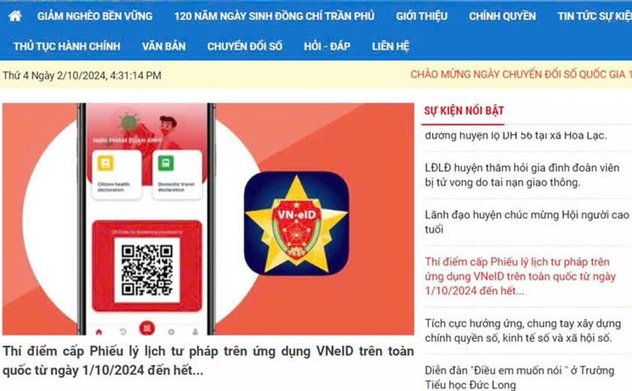 Hà Tĩnh sẵn sàng cấp phiếu lý lịch tư pháp qua ứng dụng VNeID 