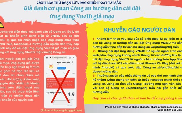 Cảnh giác với thủ đoạn lừa đảo hướng dẫn cài đặt ứng dụng VNeID