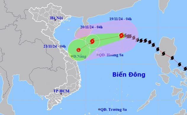 Bão số 9 giật cấp 12, cách quần đảo Hoàng Sa khoảng 200km