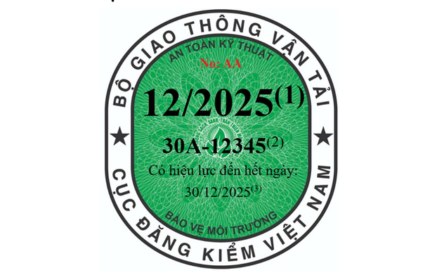 Ba màu tem kiểm định ôtô áp dụng từ năm 2025 