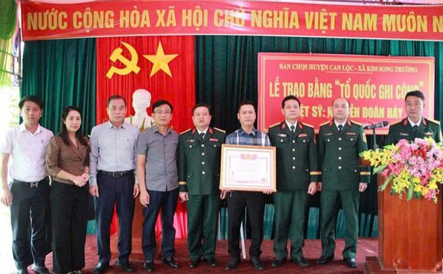 Can Lộc: Trao bằng "Tổ quốc ghi công" đối với liệt sỹ Nguyễn Doãn Bảy