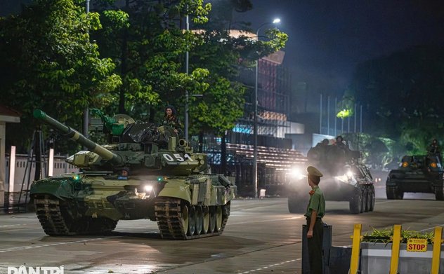 Lộ trình của khối xe pháo quân sự, đặc chủng công an tổng hợp luyện tối nay 