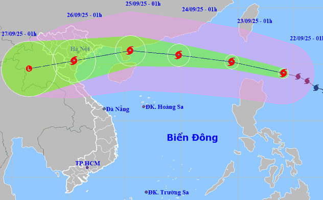 Siêu bão Ragasa sắp vào biển Đông, ảnh hưởng từ Quảng Ninh đến Hà Tĩnh