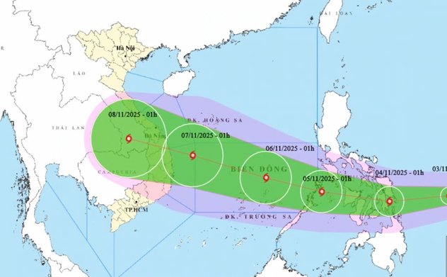 Bão Kalmaegi dự báo liên tục tăng cấp khi vào Biển Đông 